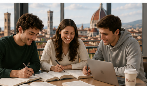 Students preparing for IMAT together in Italy